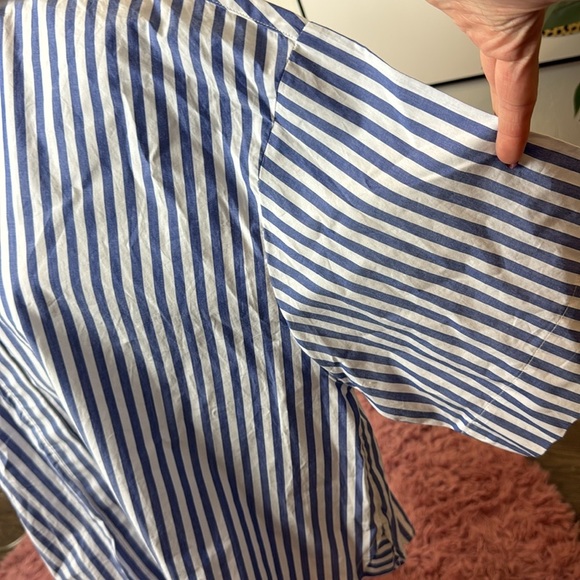 French Connection Blue & White Stripe Oversized Blouse - Picture 3 of 6